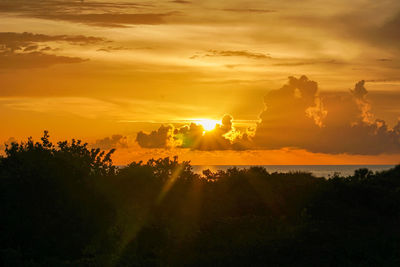 Golden sunset over the gulf of mexico from keewaydin island off the coast of naples, florida.