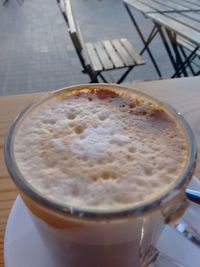 High angle view of coffee on table