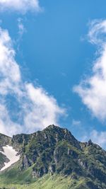 Low angle view of mountain against sky