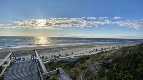 High angle view of beach against sky