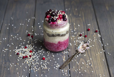 Close-up of berries in jar