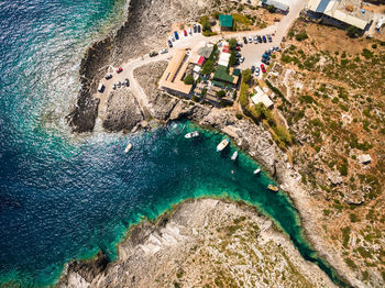 High angle view of swimming pool