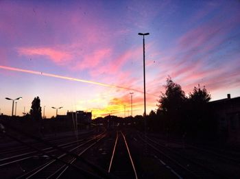 Railroad track at sunset