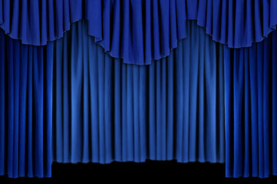 Full frame shot of blue curtain