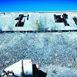 View of skyscraper against clear blue sky