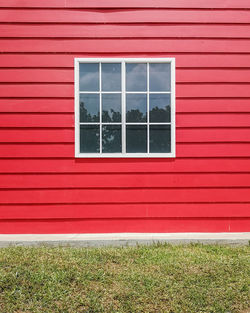 Closed window of building