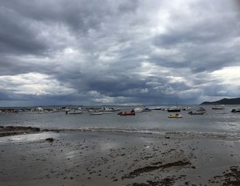 Scenic view of beach against sky