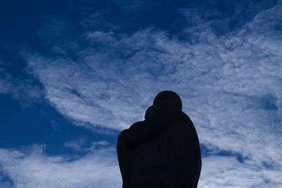 Rear view of silhouette person against sky