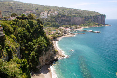 Scenic view of sea and mountains