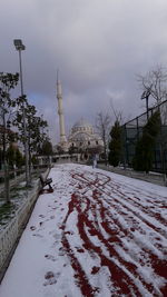 View of building against sky during winter