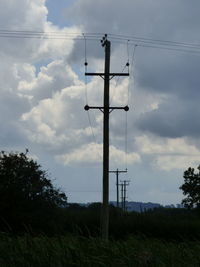 Low angle view of electricity pylon