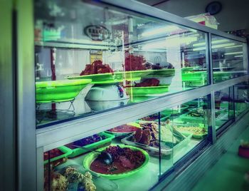 Panoramic shot of ice cream in store