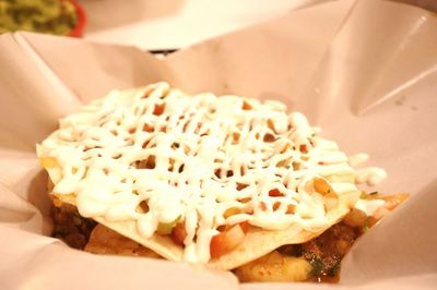 Close-up of meal served in plate