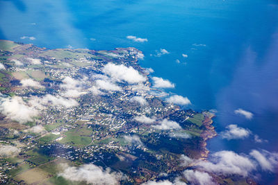 High angle view of sea against sky