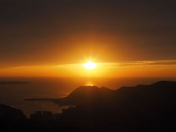 Scenic view of sunset over sea