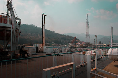 View of factory against sky