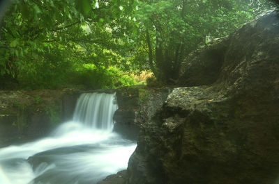 Scenic view of waterfall