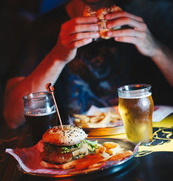 Close-up of drink served on table