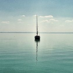 Boat sailing in sea