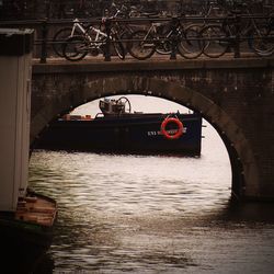 Arch bridge over river