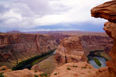 Scenic view of landscape against cloudy sky