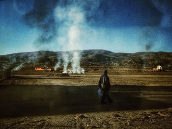 Woman standing on landscape