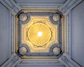 Low angle view of illuminated ceiling