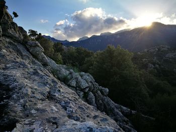 Scenic view of mountains against sky