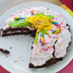 Close-up of cake in plate