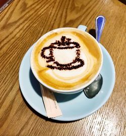 Cup of coffee on table