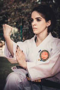 Portrait of young woman