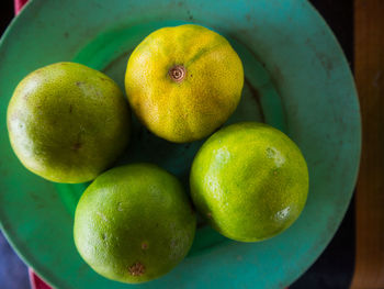 High angle view of fruits on table
