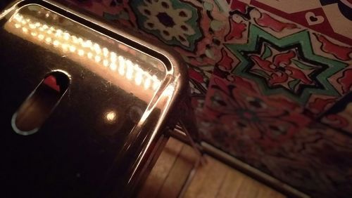 Close-up of illuminated lamp