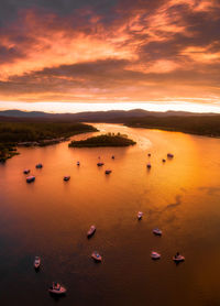 Sunset over the clyde river