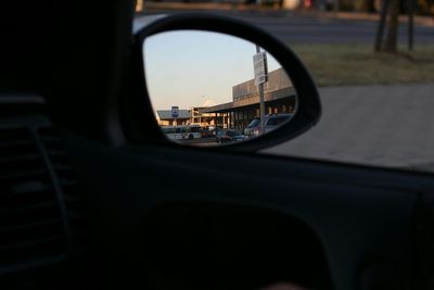 Close-up of side-view mirror