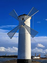 Low angle view of lighthouse against sky