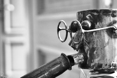 Close-up of old machine part