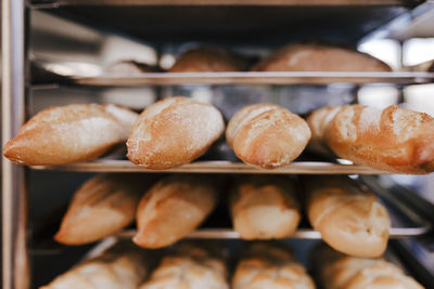 Food in rack at store for sale