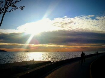 Scenic view of sea at sunset