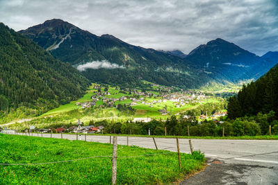 Scenic view of beautiful landscape and mountains against sky at austria