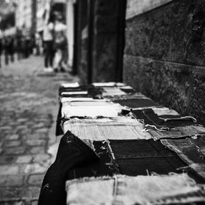 Close-up of damaged building