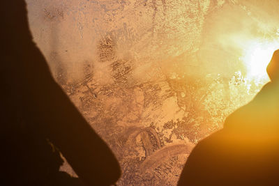 Close-up of reflection in water