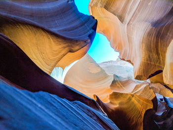 Low angle view of rock formation