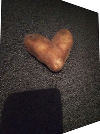 High angle view of heart shape on table