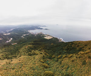 High angle view of landscape against sky