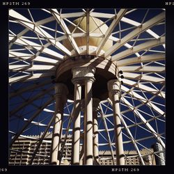 Low angle view of water tower against sky