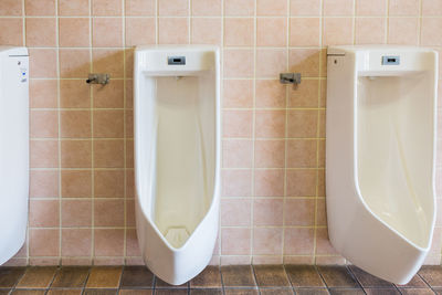 Interior of empty public restroom