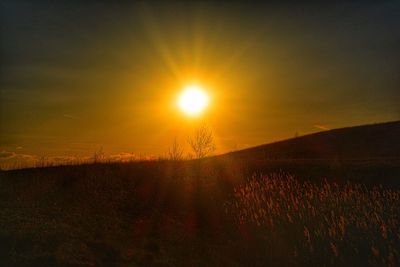 Scenic view of landscape at sunset