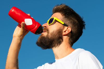 Man drinking water