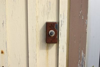 Close-up of closed wooden door